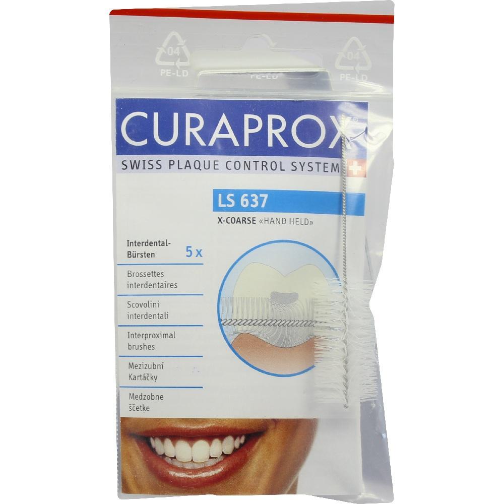 Eine Packung mit Interdentalb&uuml;rsten und einem L&auml;cheln darauf.