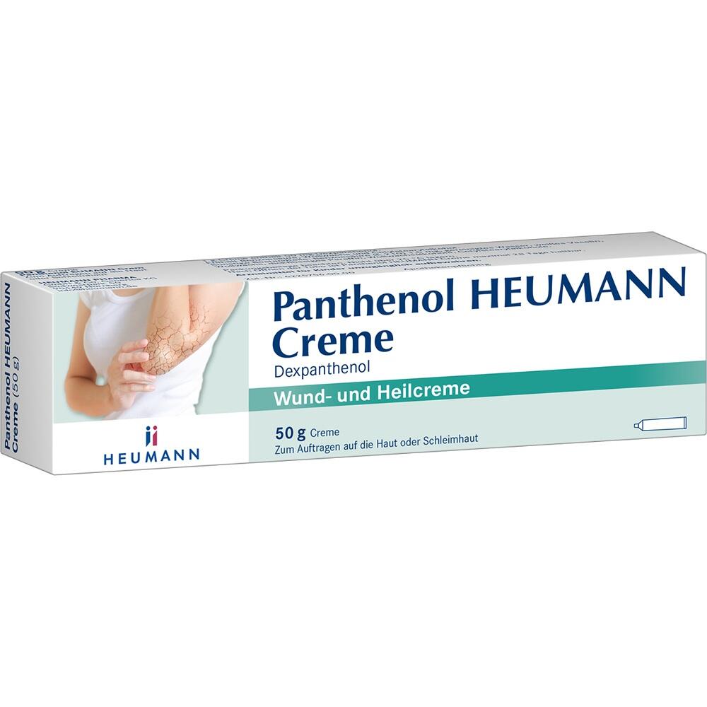 Eine Packung Panthenol-Heumann-Creme zur Wund- und Heilbehandlung.