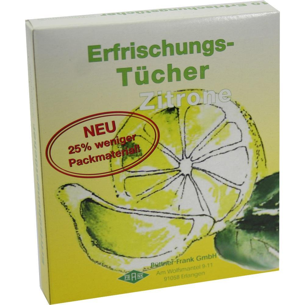 Packung Erfrischungstücher mit Zitronenduft und weniger Verpackung.