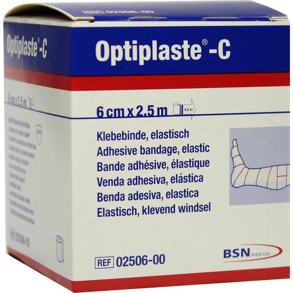 Eine Verpackung für elastische Klebebinde namens Optiplaste-C.