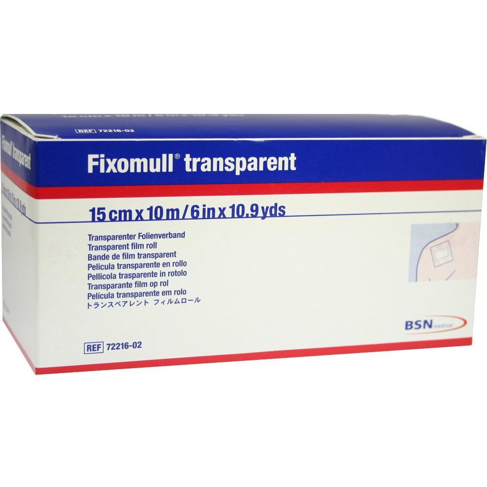Eine blaue und weiße Box mit transparentem Folienverband.