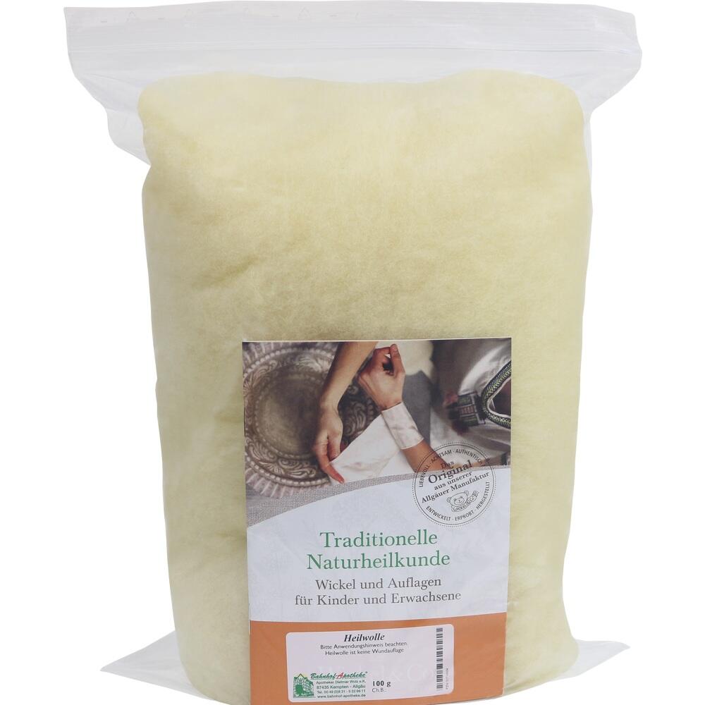 Eine Packung mit Heilwolle für Wickel und Auflagen.