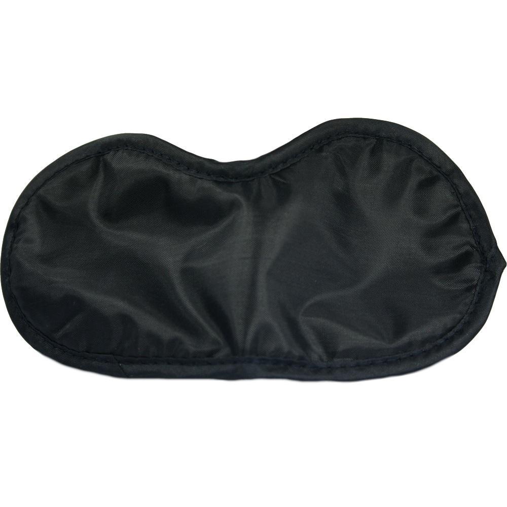 Schwarze Schlafmaske aus Stoff, die gut für Dunkelheit sorgt.