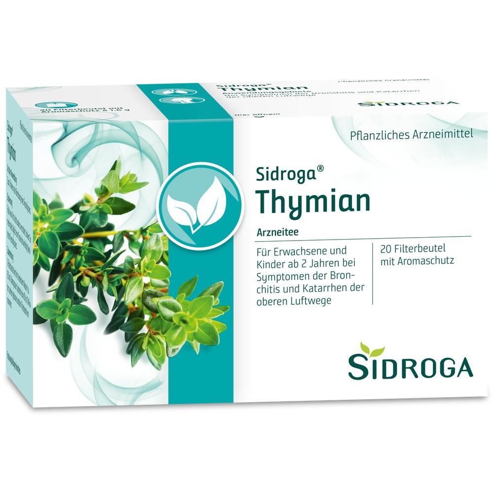 Packung Sidroga Thymiantee für Atemwege, 20 Filterbeutel.