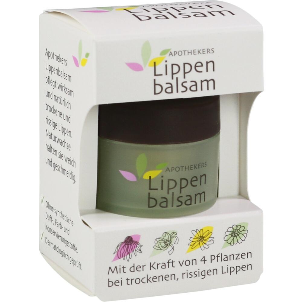 Glas mit Lippenbalsam in einer weißen Verpackung mit Pflanzenmotiven.