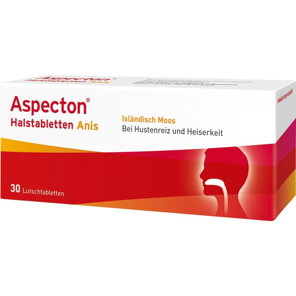 Eine Packung mit 30 Anis-Halstabletten gegen Hustenreiz und Heiserkeit.