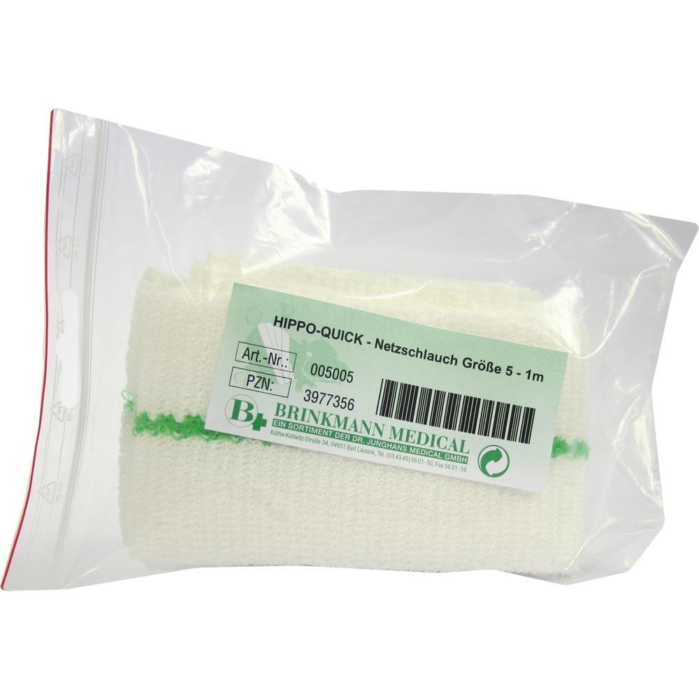 Eine Packung mit einem weißen Netzschlauch von Brinkmann Medical.