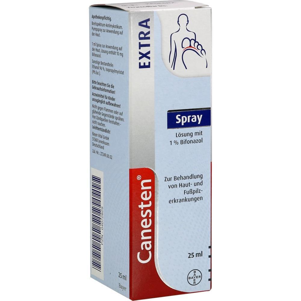 Wei&szlig;e Spray-Packung zur Behandlung von Haut- und Fu&szlig;pilz.