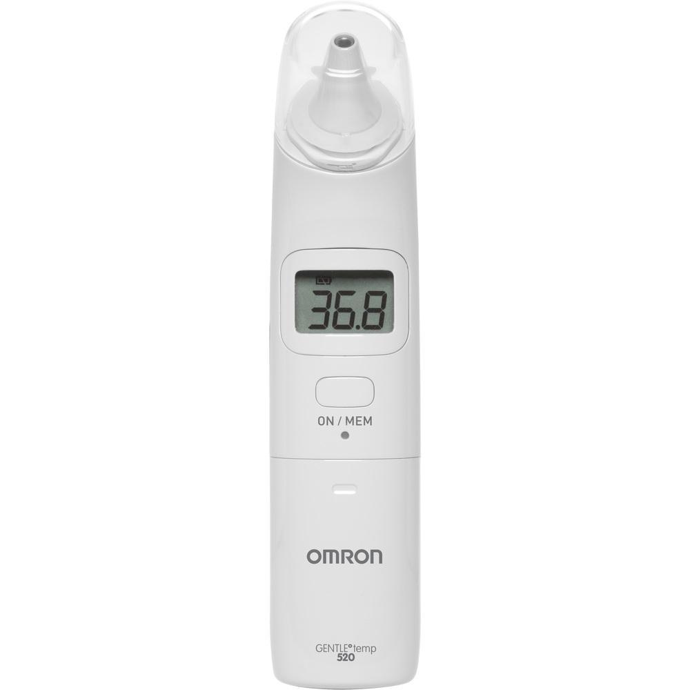 Ein digitales Ohrthermometer zeigt 36,8 Grad Celsius an.