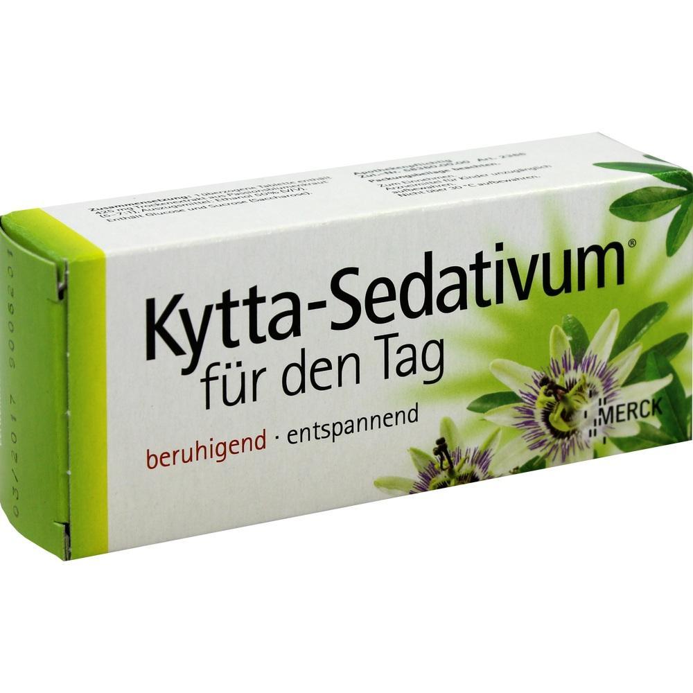 Eine Packung von Kytta-Sedativum-Tabletten für beruhigenden und entspannenden Gebrauch am Tag.