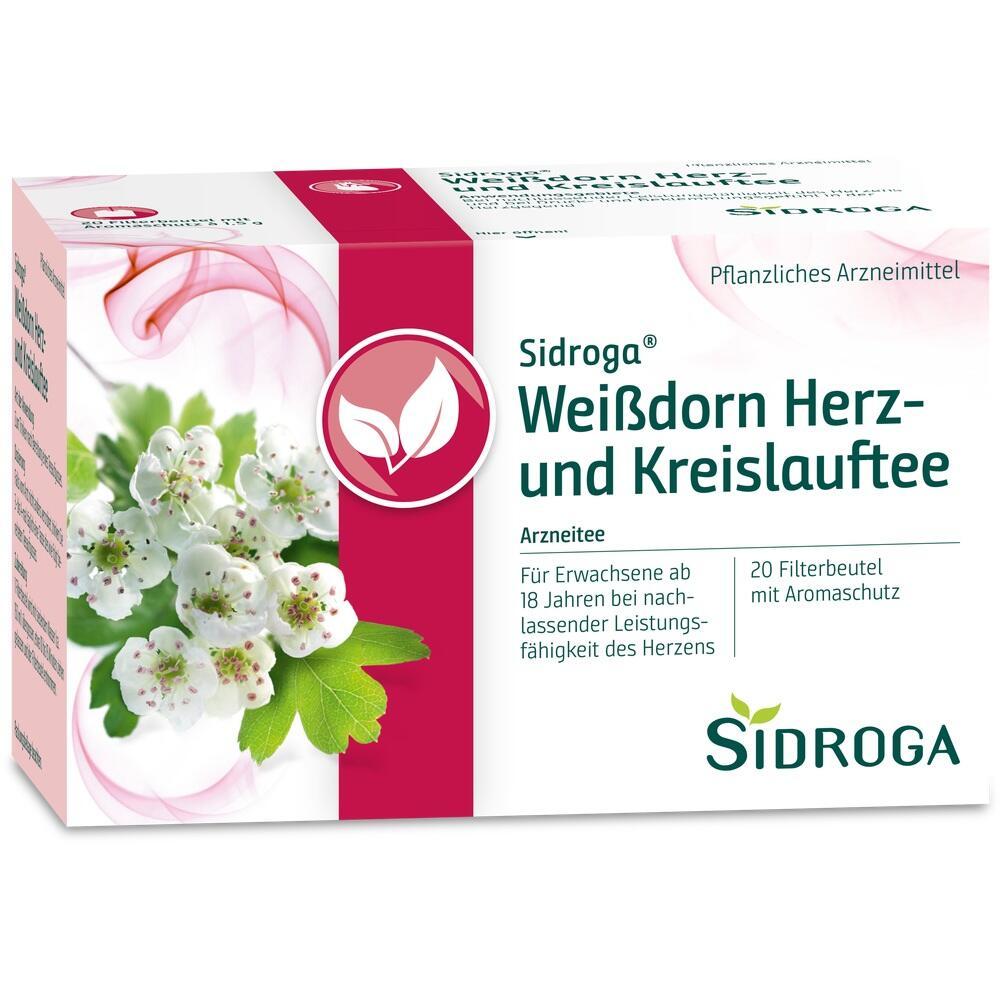 Teepackung für Weißdorn Herz- und Kreislauftee mit 20 Beuteln.