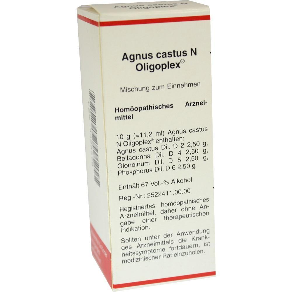 Verpackung einer homöopathischen Medizin namens Agnus castus N Oligoplex.