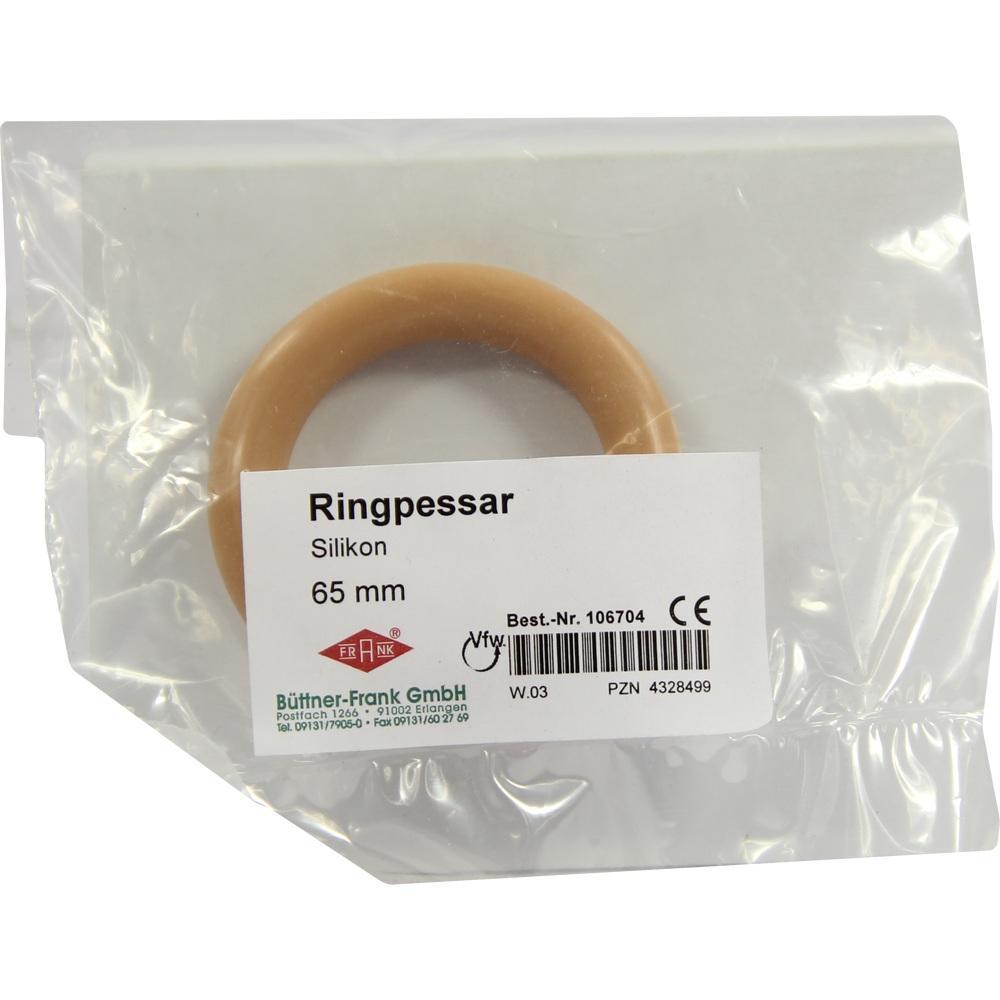 Ein Ringpessar aus Silikon in einer durchsichtigen Plastikt&uuml;te.
