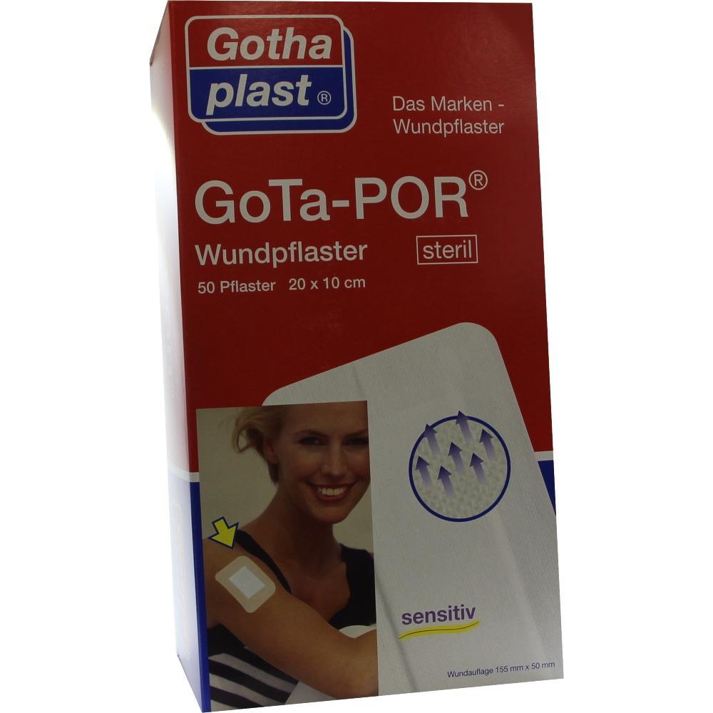 Rote Verpackung eines sterilen Wundpflasters mit lächelnder Person auf der Vorderseite.