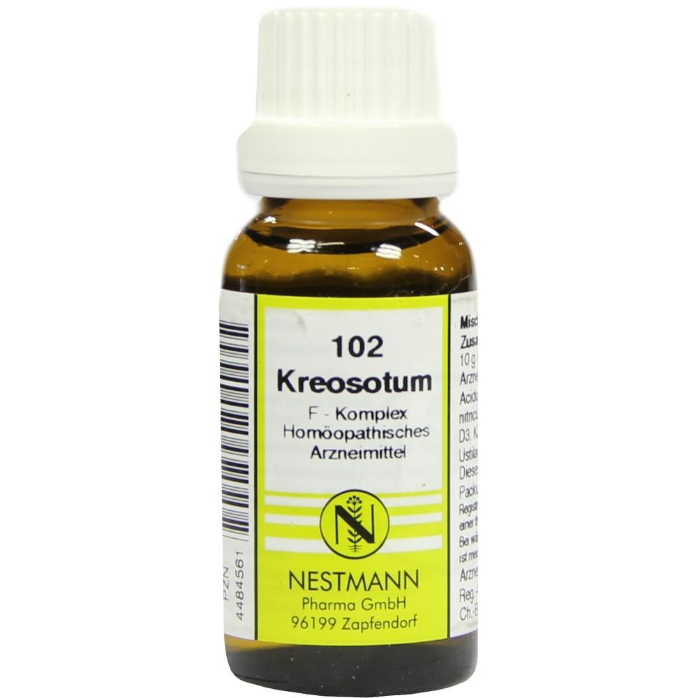 Braunes Fläschchen mit weißem Deckel und Etikett für homöopathische Tropfen.