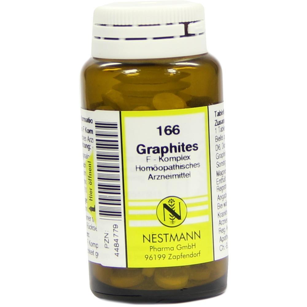 Braunes Fläschchen mit einem Etikett für homöopathisches Arzneimittel "Graphites F-Komplex".