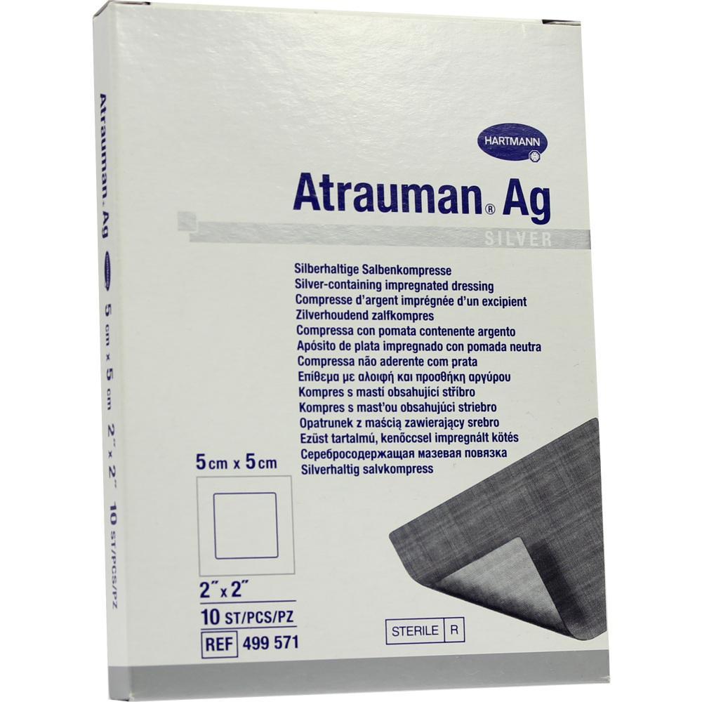Eine Verpackung von silberhaltigen Salbenkompressen namens Atrauman Ag.