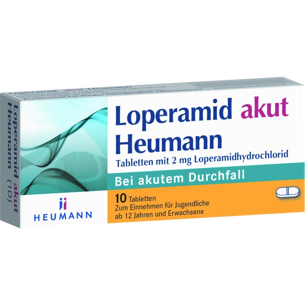 Verpackung von Loperamid-Tabletten gegen akuten Durchfall.