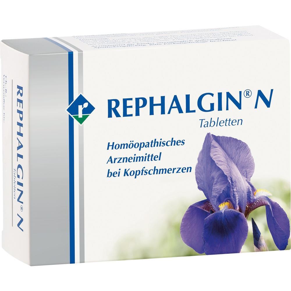Eine Verpackung für homöopathische Tabletten gegen Kopfschmerzen mit einer blauen Blume.