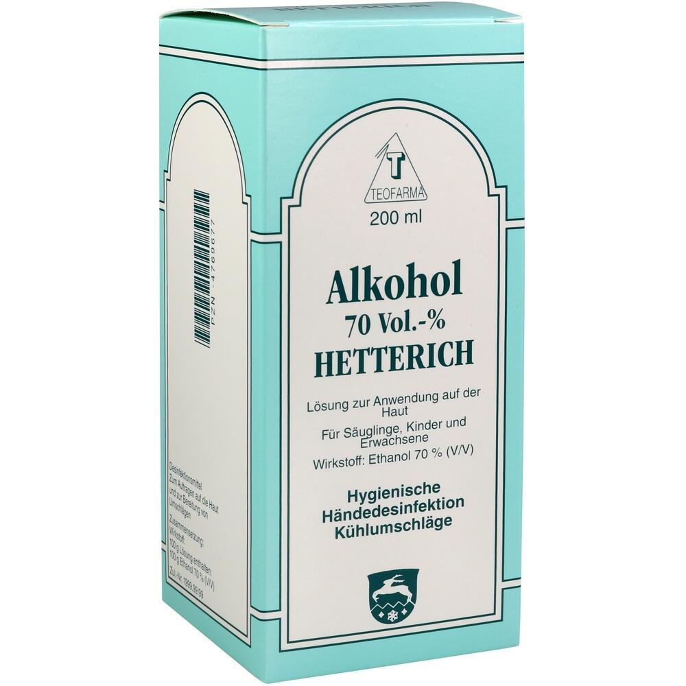 Hellgr&uuml;ne Verpackung f&uuml;r 70% alkoholische L&ouml;sung zur Hautdesinfektion.