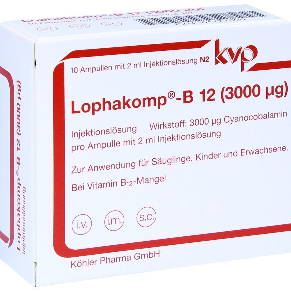 Eine Packung mit Vitamin B12-Injektionsl&ouml;sung f&uuml;r Menschen mit Vitamin-B12-Mangel.