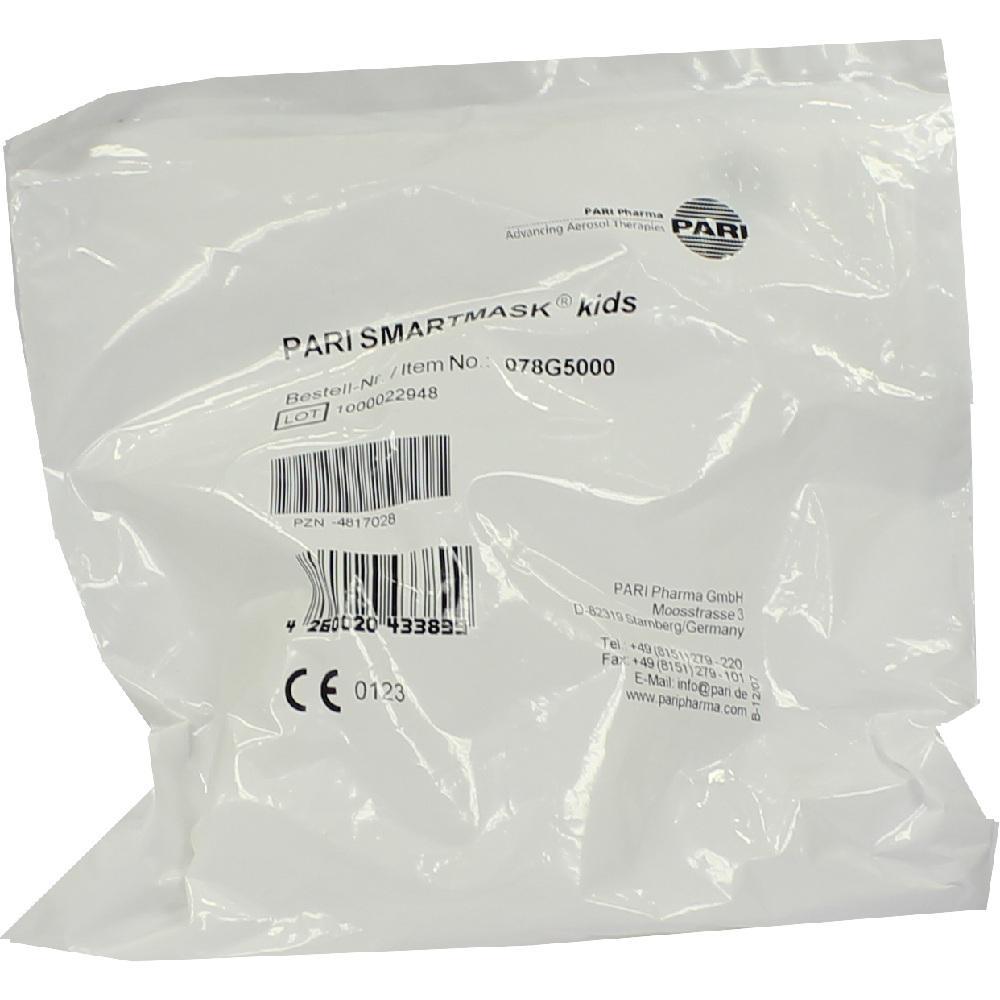 Ein Plastikbeutel mit der Aufschrift "PARI SMARTMASK kids".