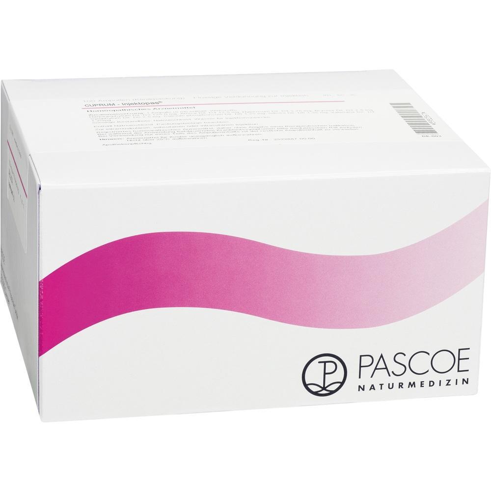 Eine weiße Box mit rosa Welle und dem Aufdruck "Pascoe Naturmedizin".