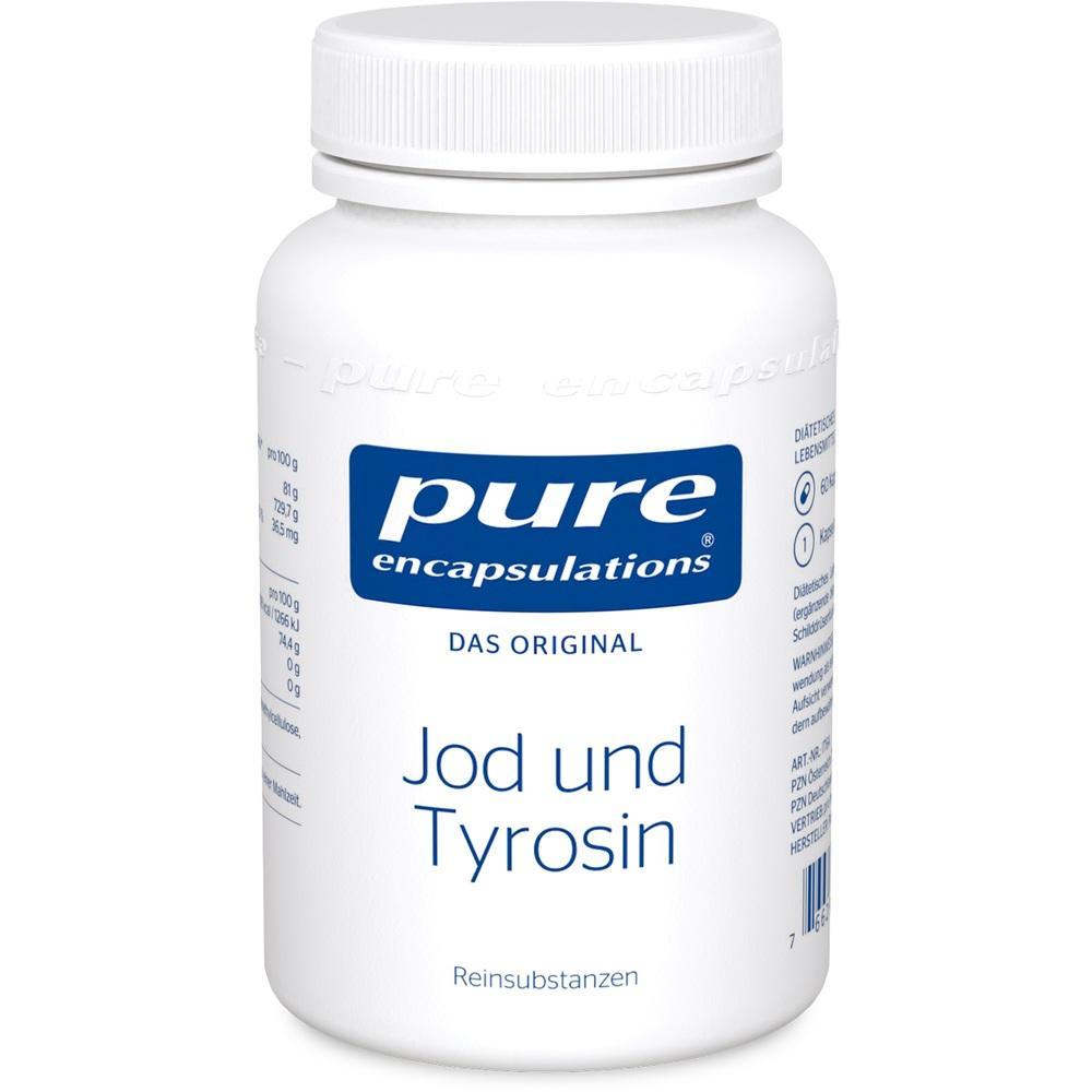 Ein weißes Fläschchen mit der Aufschrift "Jod und Tyrosin".