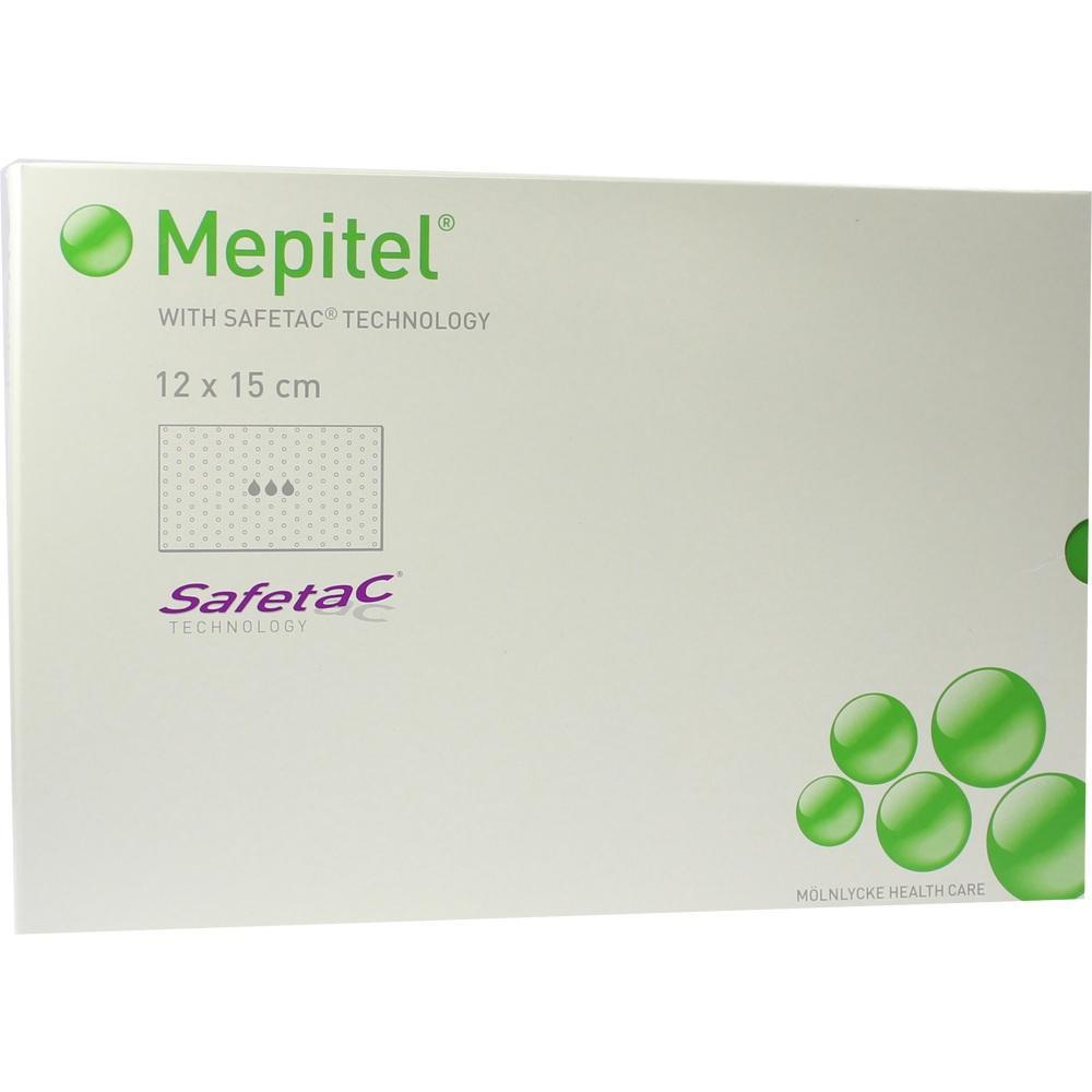 Eine Verpackung mit dem Aufdruck "Mepitel" und grünen Kreisen.