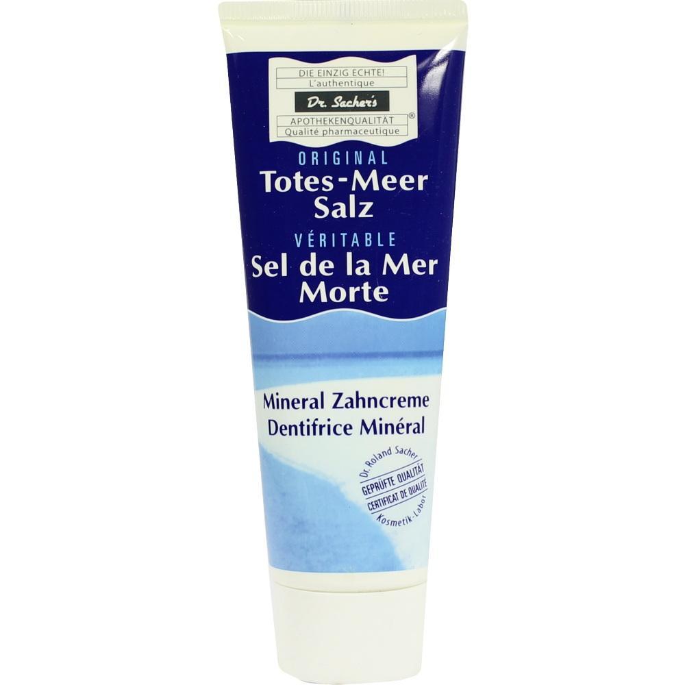 Eine Tube Zahncreme mit Totes-Meer-Salz.