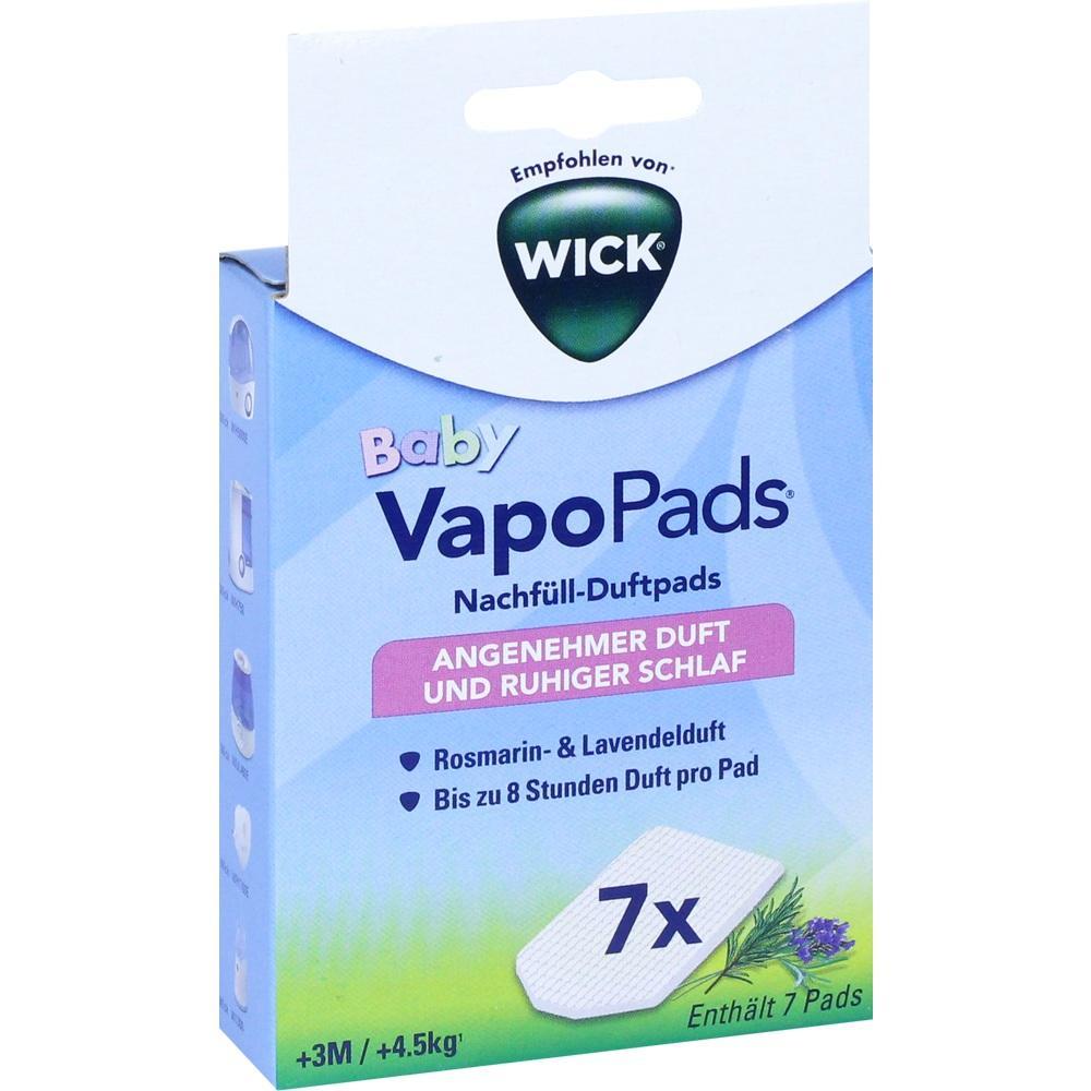 Verpackung von Baby VapoPads mit Rosmarin- und Lavendelduft f&uuml;r ruhigen Schlaf.