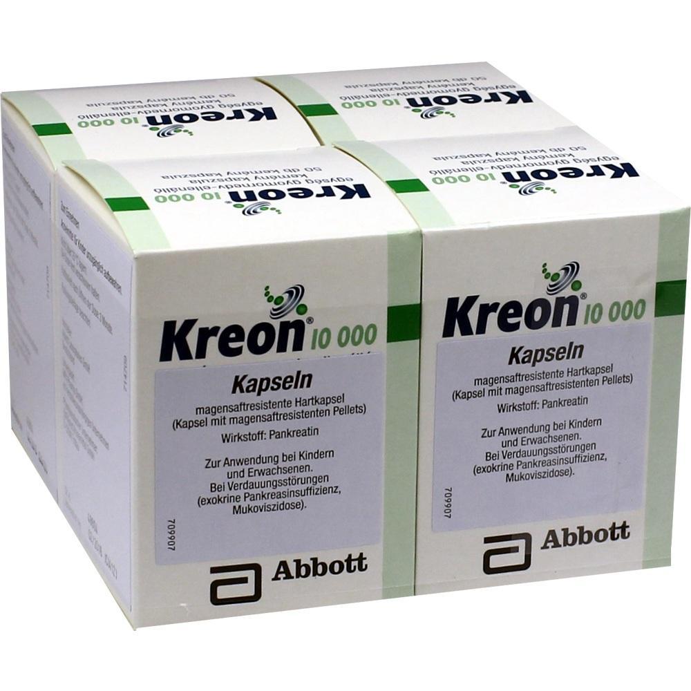 Verpackung von Kreon 10.000 Kapseln mit dem Wirkstoff Pankreatin.