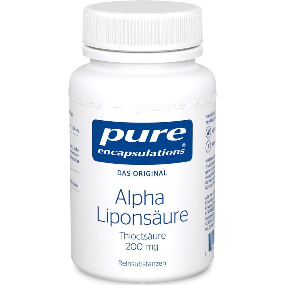 Weiße Pillendose mit der Aufschrift "Alpha Liponsäure 200 mg".