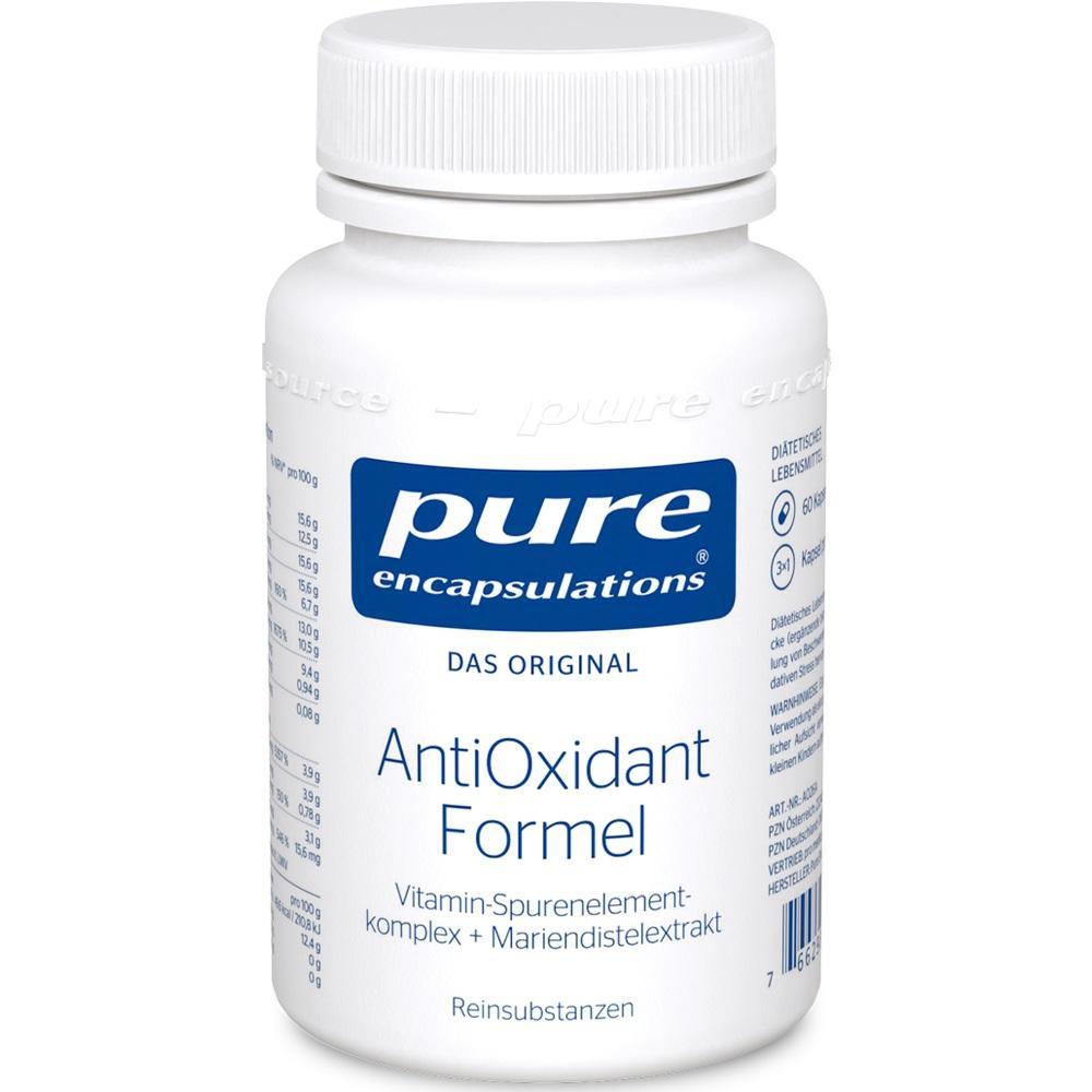 Weiße Pillendose mit der Aufschrift "Pure Encapsulations AntiOxidant Formel".