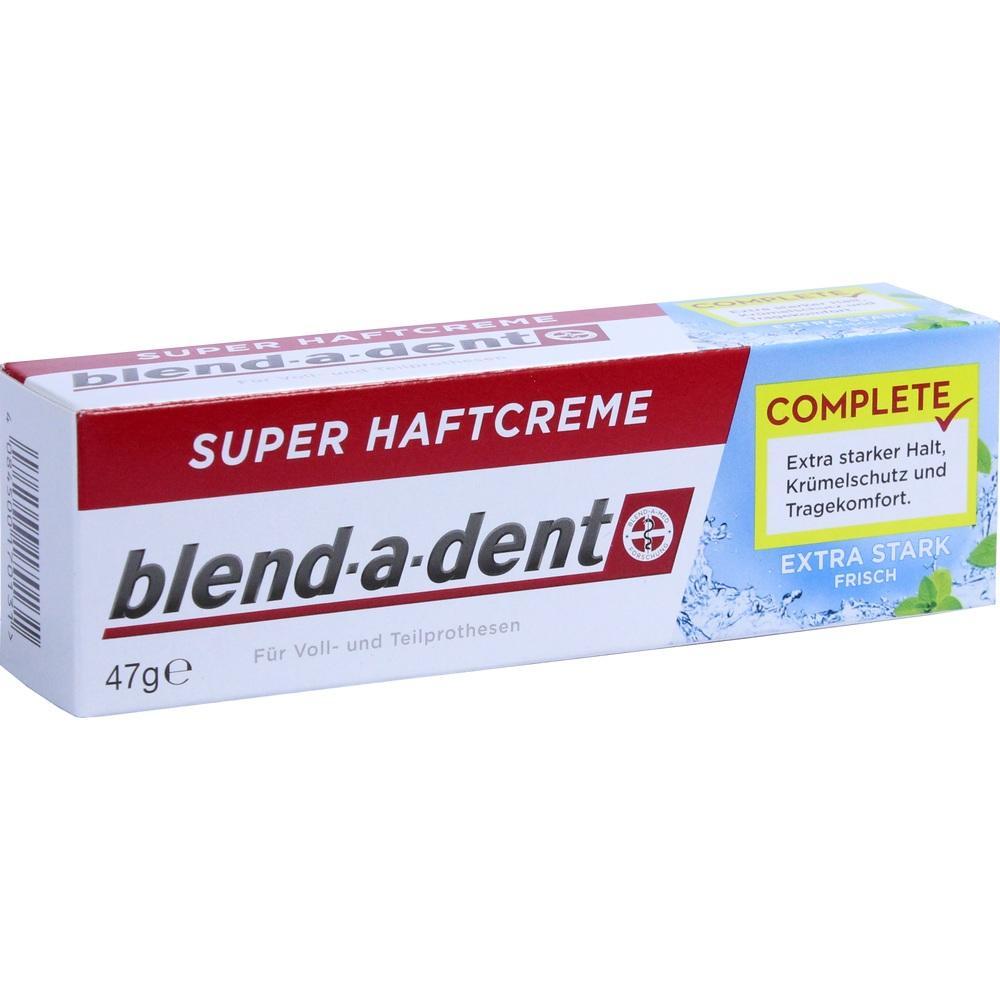 Eine Tube Haftcreme für Zahnersatz, mit extra starkem Halt.