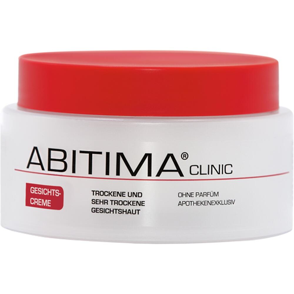 Creme-Dose mit rotem Deckel und der Aufschrift "ABITIMA Clinic".