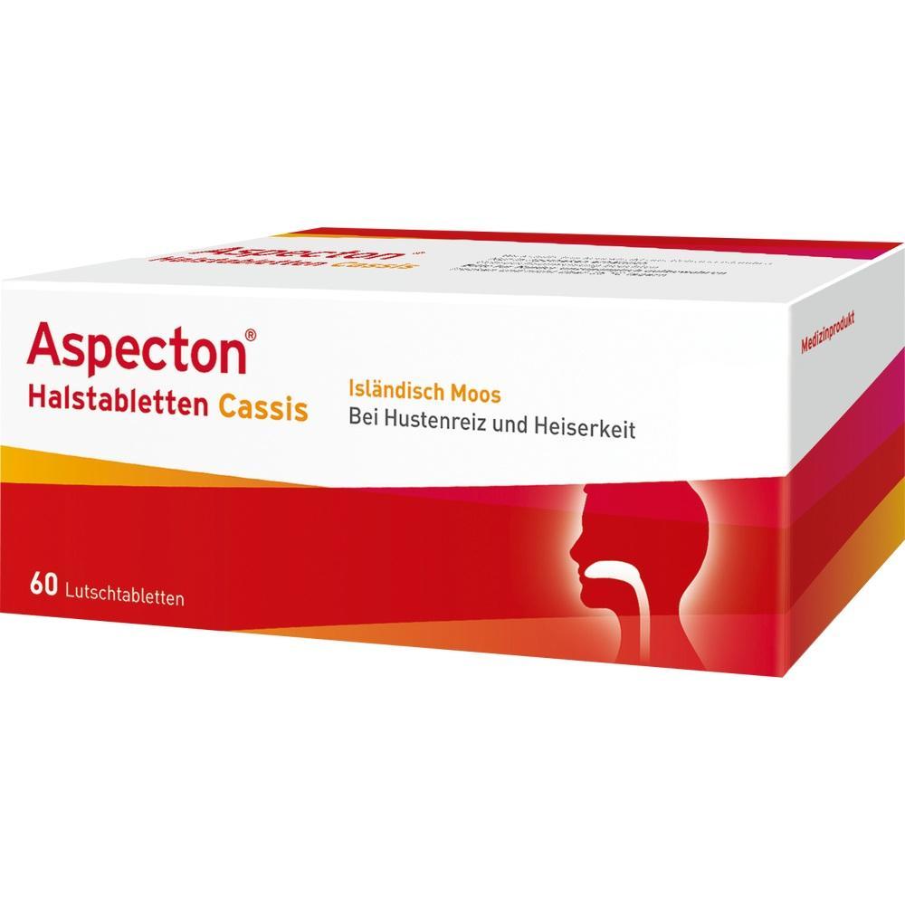Eine Packung Aspecton Halstabletten gegen Hustenreiz und Heiserkeit.