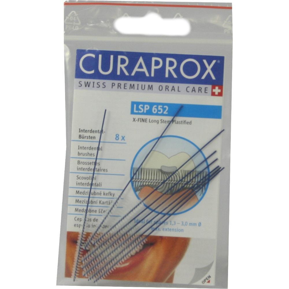 Eine Packung mit acht feinen Interdentalbürsten von Curaprox.