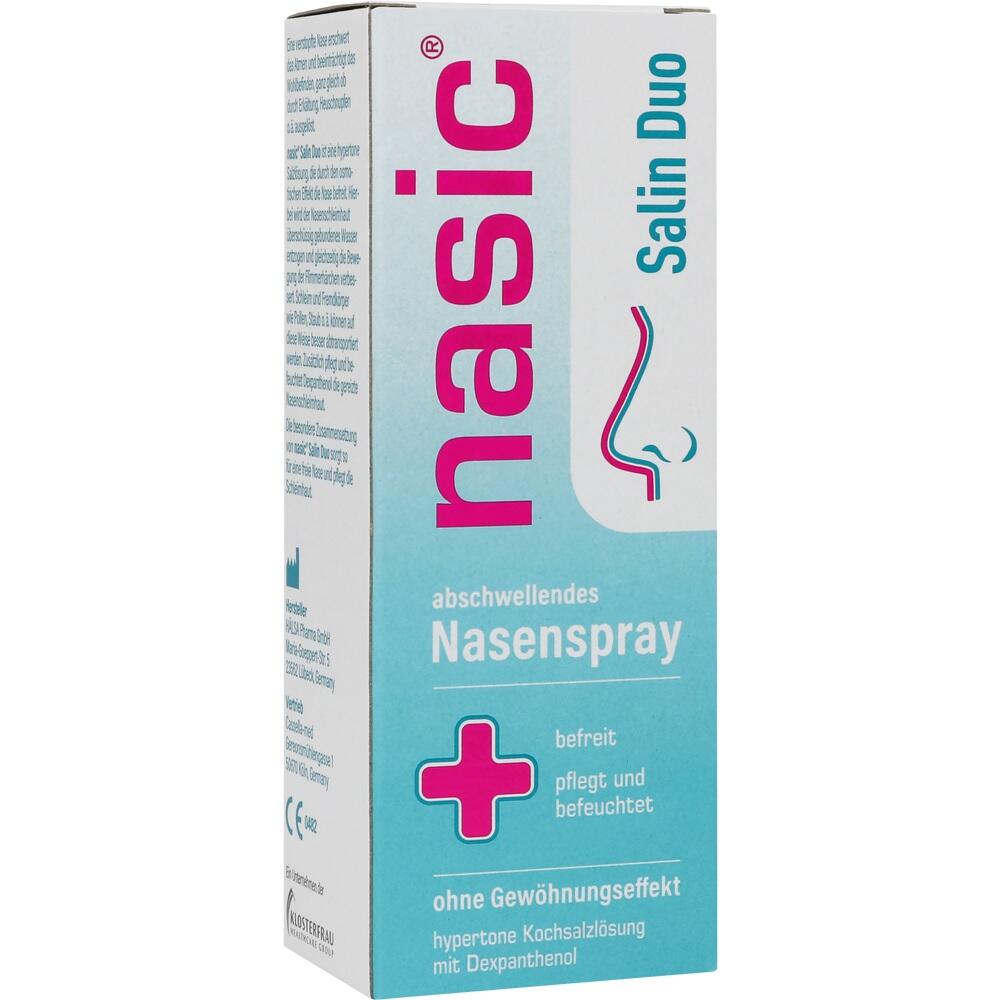 Eine Verpackung von abschwellendem Nasenspray der Marke "nasic".