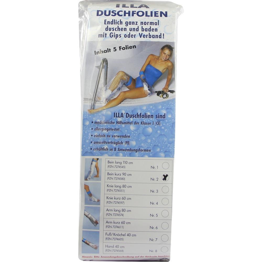 Verpackung von Duschfolien für das Duschen mit Gips oder Verband.