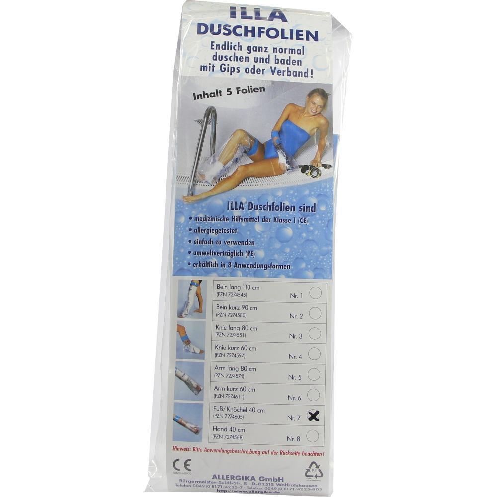 Verpackung von Duschfolien für das Duschen mit Gips oder Verband.