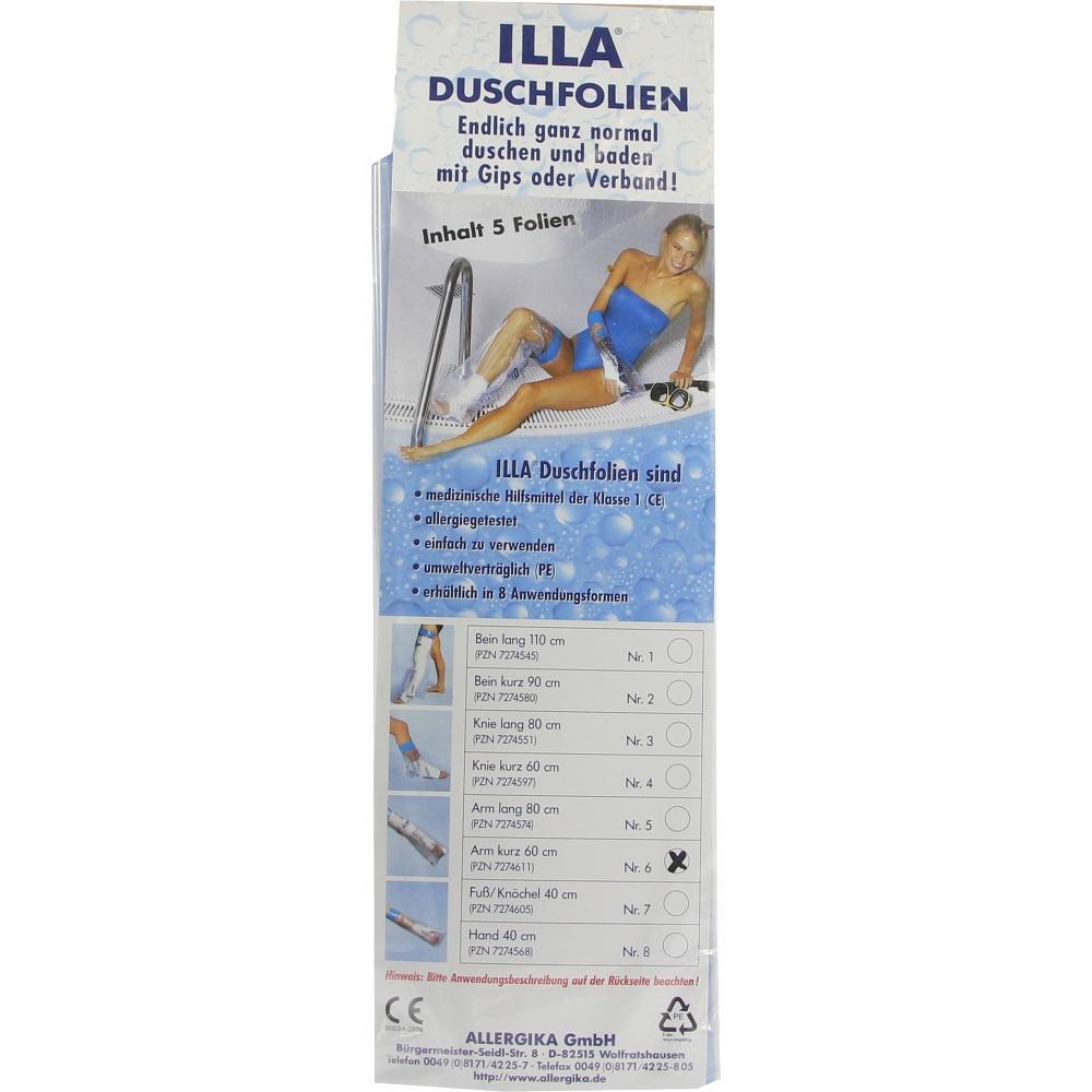 Verpackung von Duschfolien für das Duschen mit Gips oder Verband.