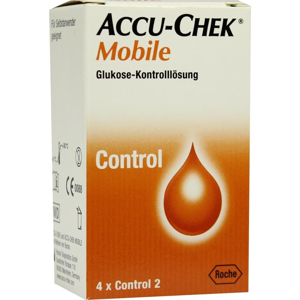 Weiße Verpackung von Accu-Chek mit orangener Aufschrift und Tropfenbild.