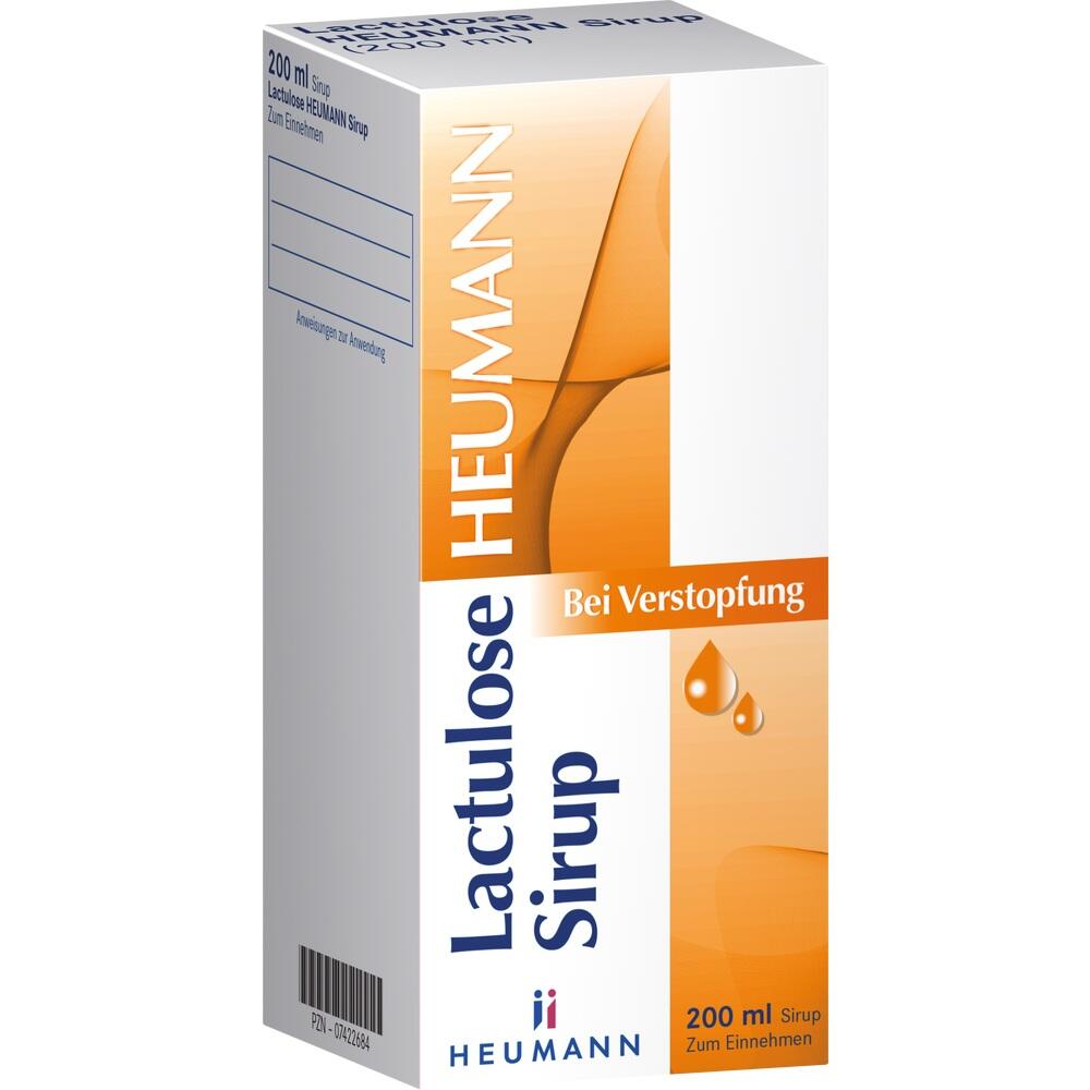Eine Packung Lactulose Sirup gegen Verstopfung von Heumann, 200 ml.
