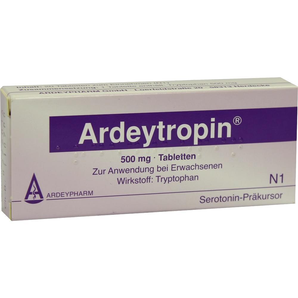 Eine Packung Ardeytropin-Tabletten mit dem Wirkstoff Tryptophan.
