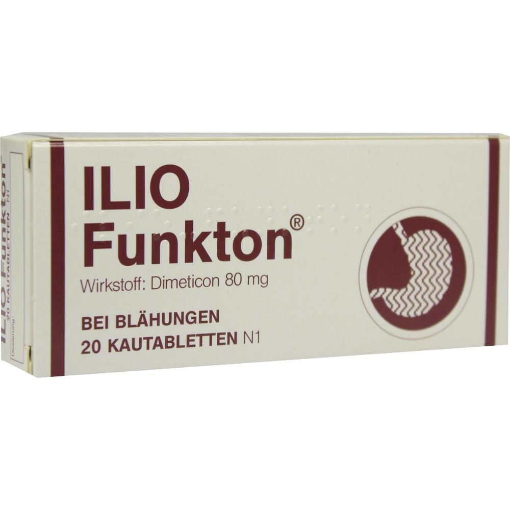 Packung mit Kautabletten gegen Blähungen, Wirkstoff: Dimeticon 80 mg.