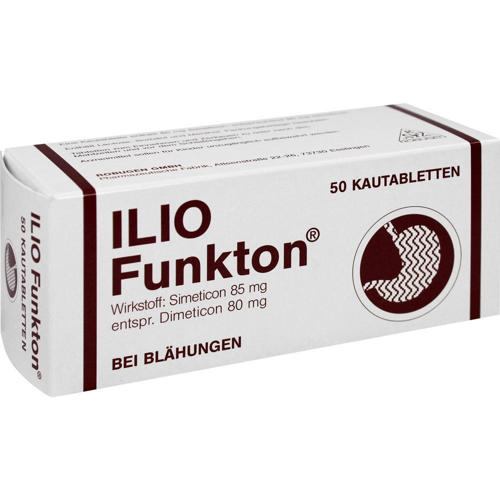 Eine Schachtel mit 50 Kautabletten gegen Blähungen.