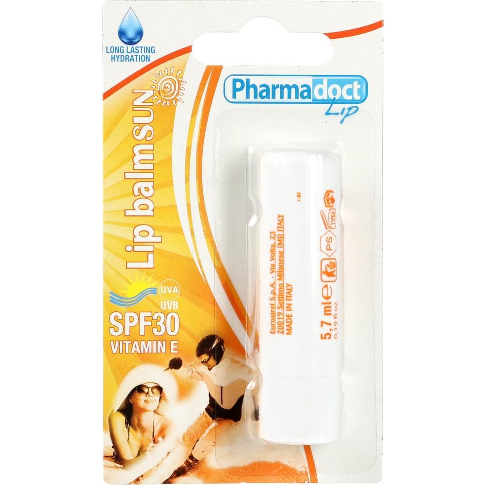 Ein Lippenpflegestift mit Sonnenschutzfaktor 30 in einer Verpackung.