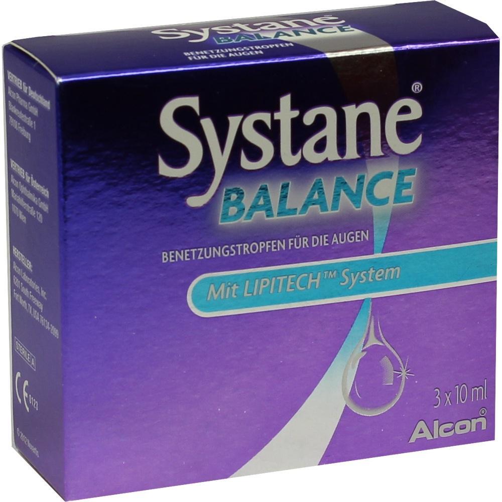 Lila Verpackung von Systane Balance Augentropfen mit Lipitech System.