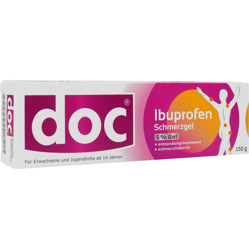 Eine Packung Schmerzgel mit 5% Ibuprofen für Erwachsene ab 14 Jahren.